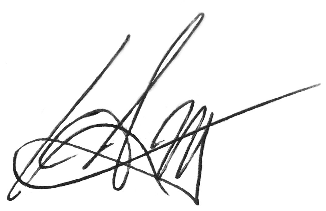 A black and white image of a handwritten signature.